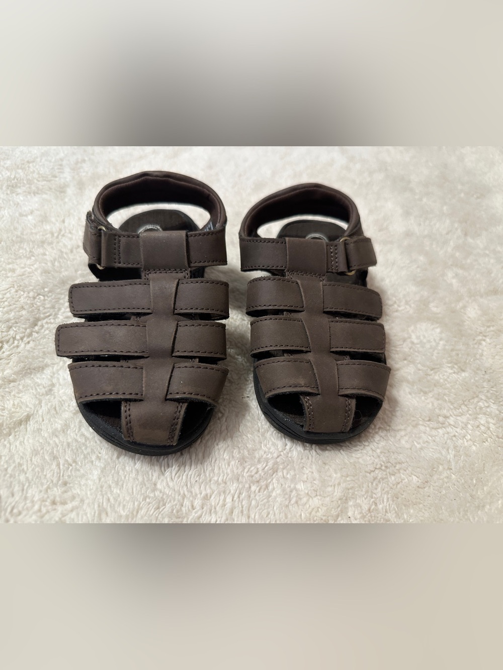 wonder nation Brown Boys Closed-Toe Strappy Sandals